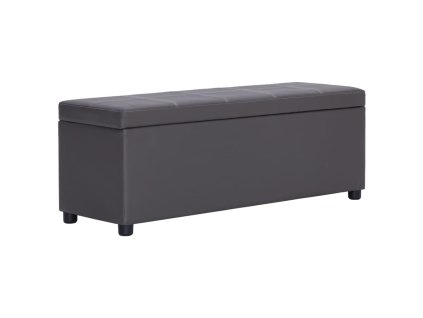 vidaXL Lavica s úložným priestorom 116 cm, sivá, umelá koža