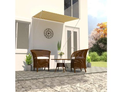vidaXL Zaťahovacia markíza 150x150 cm žlto-biela