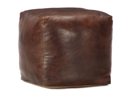 vidaXL Taburetka z pravej kozej kože tmavohnedá 40x40x40 cm