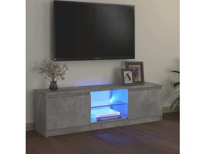 vidaXL TV skrinka s LED svetlami betónová sivá 120x30x36 cm