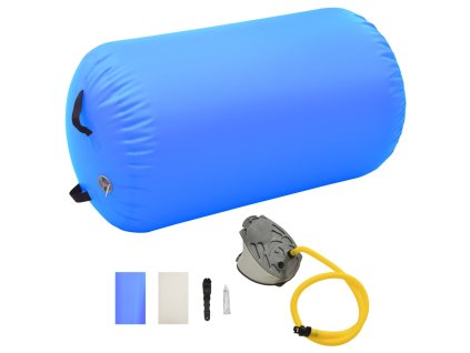 vidaXL Nafukovací gymnastický valec s pumpou 100x60 cm PVC modrý