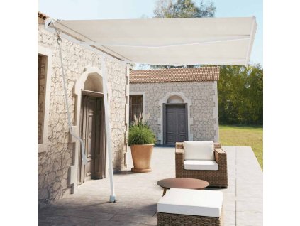vidaXL Samostatne stojaca automatická markíza 350x250 cm krémová