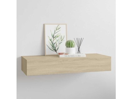 vidaXL Nástenná zásuvková polica dubová 60x23,5x10 cm MDF