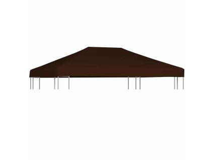 vidaXL Strieška na altánok 310 g/m² 3x4 m, hnedá