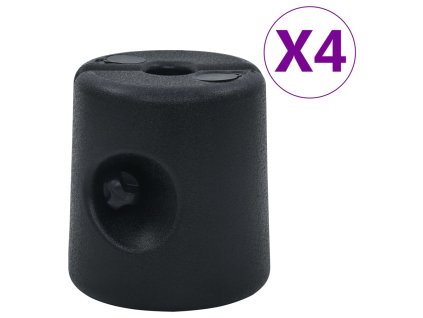 vidaXL Závažie na altánok 4 ks PE čierne
