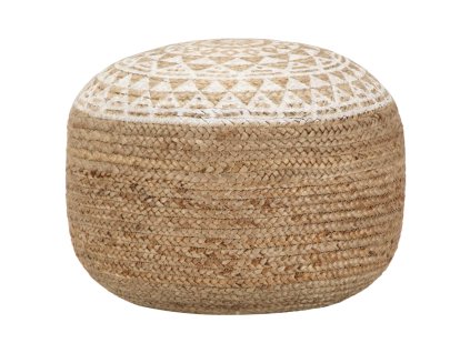 vidaXL Ručne vyrobená taburetka, biela 45x30 cm, juta