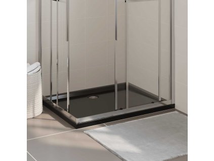 vidaXL Obdĺžniková sprchová vanička z ABS čierna 80x100 cm