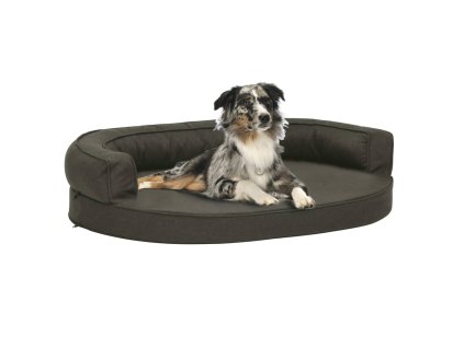vidaXL Ergonomický matrac pre psa 75x53 cm ľanový vzhľad tmavošedý