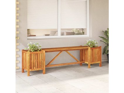 vidaXL Záhradná lavica s 2 kvetináčmi 150x30x40 cm masívna akácia