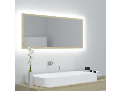 vidaXL LED kúpeľňové zrkadlo dubu sonoma 100x8,5x37 cm, akryl