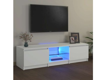 vidaXL TV skrinka s LED svetlami biela 140x40x36 cm