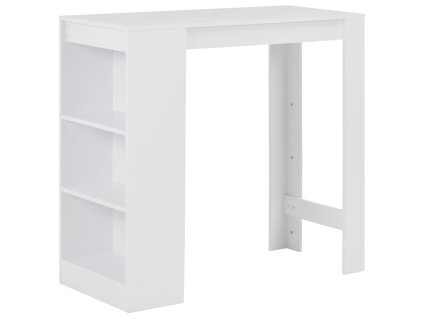 vidaXL Barový stôl s poličkou biely 110x50x103 cm