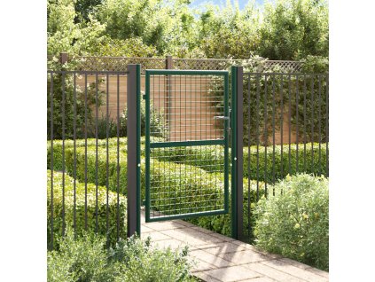 vidaXL Plotová brána, oceľ 100x125 cm, zelená
