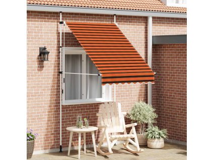 vidaXL Ručne zaťahovacia markíza 150 cm oranžová a hnedá