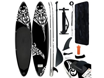vidaXL Nafukovací Stand Up Paddleboard 305x76x15 cm čierny