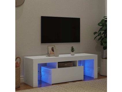 vidaXL TV skrinka s LED svetlami biela 120x35x40 cm