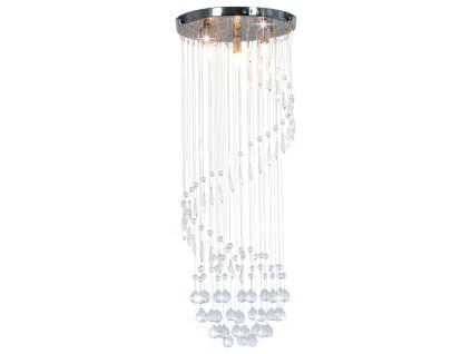 vidaXL Stropná lampa s krištálikmi, strieborná, špirála G9