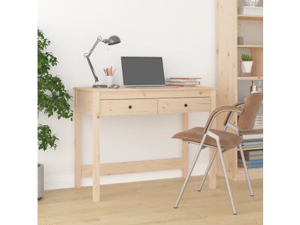 vidaXL Písací stôl so zásuvkami 100x50x78 cm masívna borovica