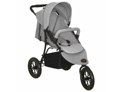 vidaXL Detský kočík svetlosivý oceľ