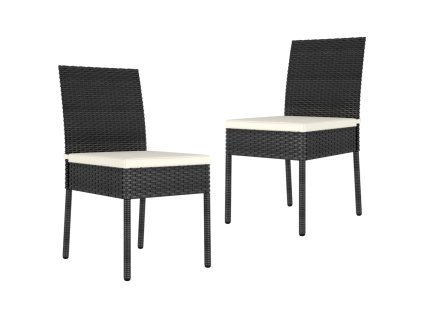 vidaXL Záhradné jedálenské stoličky 2 ks polyratanové čierne