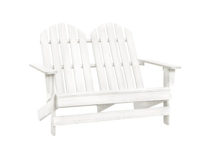 vidaXL 2-miestna záhradná stolička Adirondack jedľový masív biela