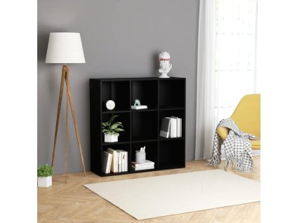 vidaXL Knižnica, čierna 98x29x97,5 cm, spracované drevo