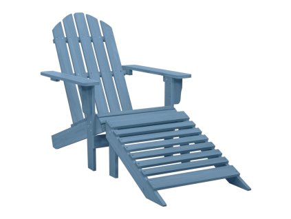 vidaXL Záhradná stolička Adirondack s otomanom jedľový masív modrá