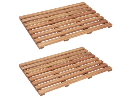vidaXL Kúpeľňové predložky 2 ks masívne akáciové drevo 56x37 cm
