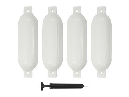 vidaXL Lodný nárazník 4 ks, biely 51x14 cm, PVC