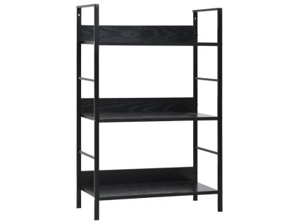 vidaXL Knižnica, 3 police, čierna 60x27,6x90,5 cm, kompozitné drevo