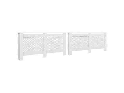 vidaXL Kryty na radiátor 2 ks, biele 172x19x81,5 cm, MDF