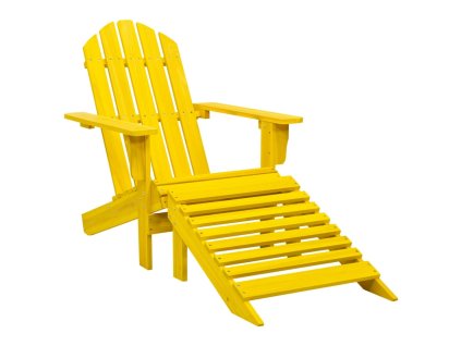 vidaXL Záhradná stolička Adirondack s otomanom jedľový masív žltá