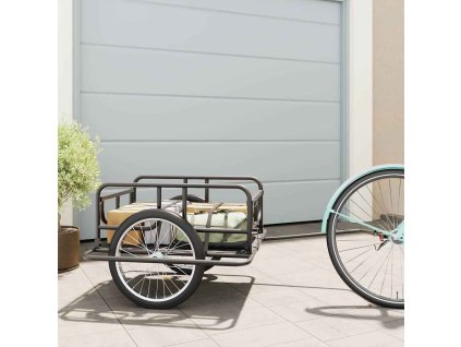 vidaXL Príves na bicykel 130x73x48,5 cm, oceľ, čierny