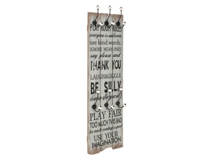 vidaXL Nástenný vešiak na kabáty so 6 háčikmi 120x40 cm THANK YOU