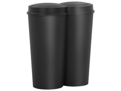 vidaXL Dvojitý odpadkový kôš čierny 50 l