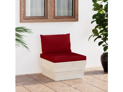 vidaXL Stredová záhradná pohovka z paliet+podložky, impregnovaný smrek