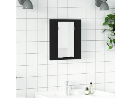 vidaXL LED kúpeľňová zrkadlová skrinka čierna 40x12x45 cm akryl
