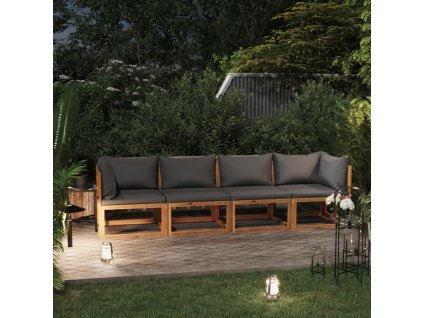vidaXL 4-miestna záhradná lavica s vankúšmi akáciový masív