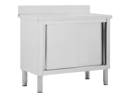 vidaXL Pracovný stôl s posuvnými dvierkami 100x50x(95-97) cm, oceľ