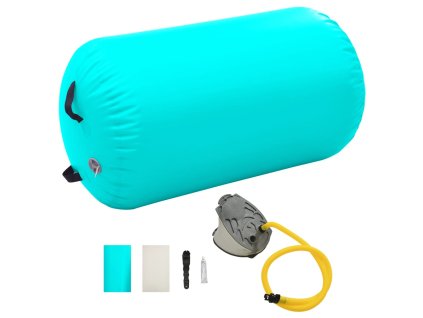 vidaXL Nafukovací gymnastický valec s pumpou 100x60 cm PVC zelený