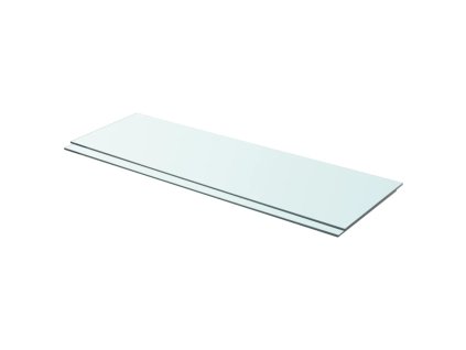 vidaXL Poličky 2 ks panel z priehľadného skla 90x30 cm