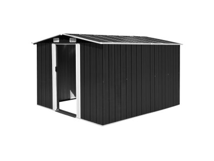 vidaXL Záhradná kôlňa 257x298x178 cm, kov, antracitová