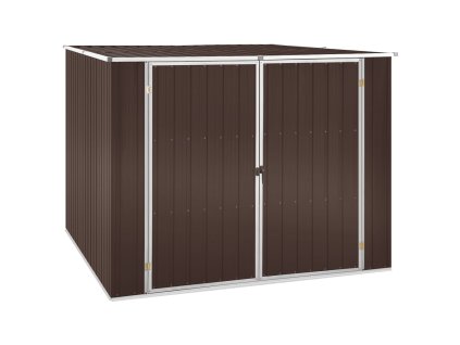 vidaXL Záhradná kôlňa hnedá 195x198x159 cm pozinkovaná oceľ