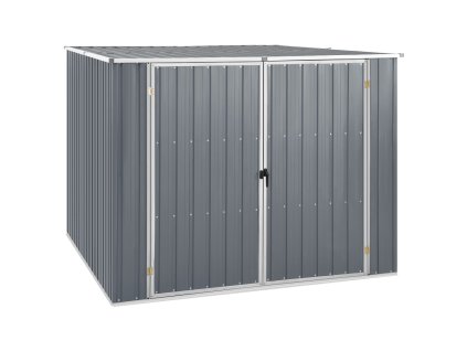 vidaXL Záhradná kôlňa sivá 195x198x159 cm pozinkovaná oceľ