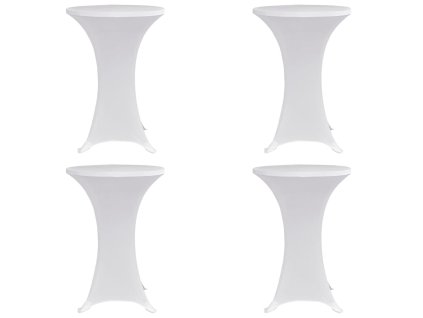 vidaXL Obrusy na stojaci stôl 4 ks biele Ø80 cm naťahovacie
