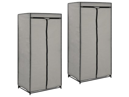 vidaXL Šatníky 2 ks sivé 75x50x160 cm