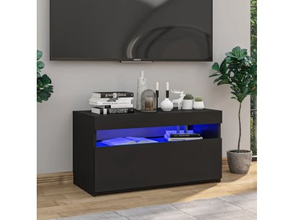 vidaXL TV skrinka s LED svetlami čierna 75x35x40 cm
