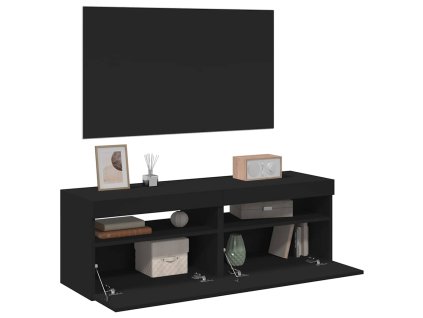 vidaXL TV skrinky s LED svetlami 2 ks čierne 60x35x40 cm