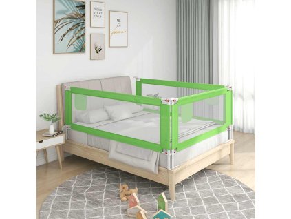 vidaXL Zábrana na detskú posteľ zelená 200x25 cm látka