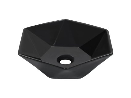 vidaXL Umývadlo biele 41x36,5x12 cm keramické čierne